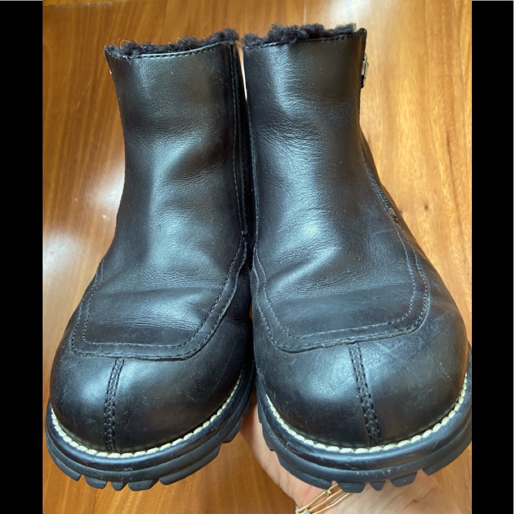 Size 9 UGG Black Ankle Boots with defect